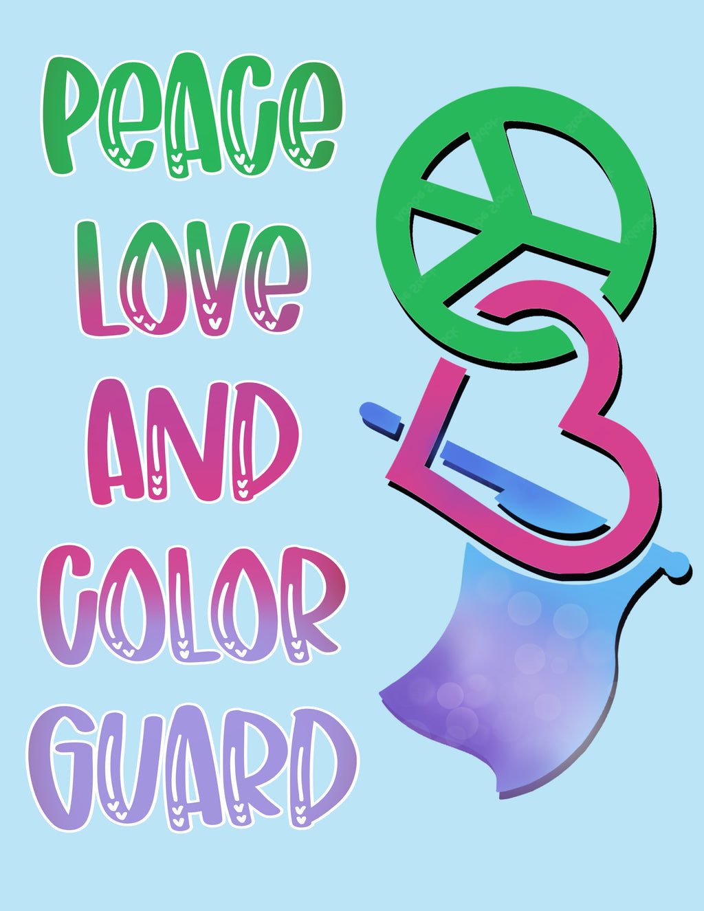 Peace, Love and Colorguard T-Shirt