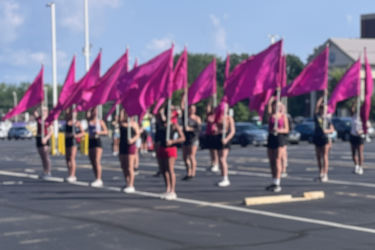 Color guard with blurred background